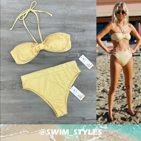 Billabong Other - ☀️BILLABONG☀️ SUNDIPPED BANEDEAU SUNDIPPED RISE BIKINI SET